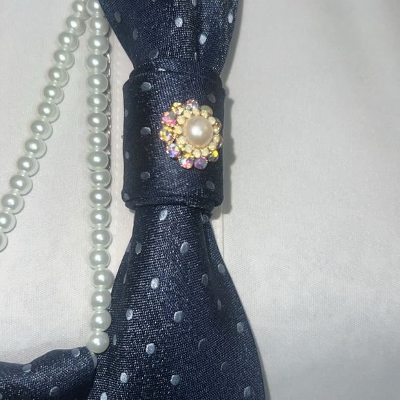 Elegant Blue Polka Dot fashion necklace Tie Set ( mommy & me ) - Picture 6 of 6